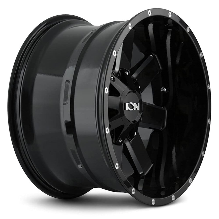 Gloss Black Ion Alloy 141 Milled Wheel with Alloy Steel (17 x 9. inches /6 x 87 mm, 18 mm Offset)