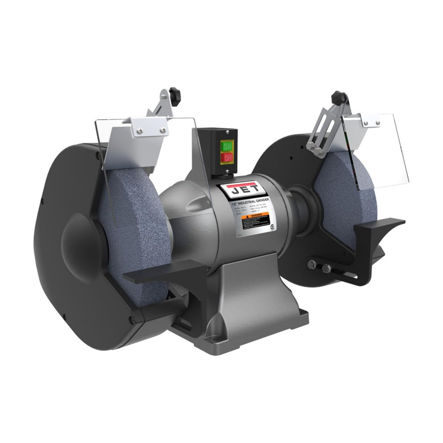 JET 12-Inch Bench Grinder Industrial, 1800 RPM, 2 HP, 1Ph 230V (IBG-12)