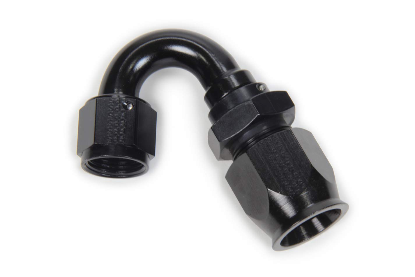Fragola Fitting, Race-Rite Hose End, PTFE Hose, 150 Degree, 10 an Hose to 10 an Female, Swivel, Aluminum, Black, Each