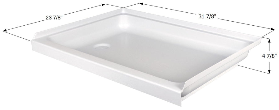 Shower Pan Assembly Icon 15237 SP2432LH-PW, Left Hand Drain
