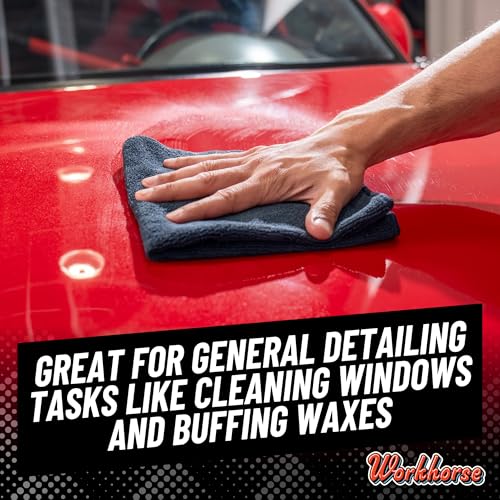 Chemical Guys Microfiber Towels Workhorse Professional Grade for Cars - Black 16x16 Inch Microfiber Cleaning Cloths for Home & Pet Drying, Soft & Scratch-Free, Washing, Drying & Cleaning, 3 Pack