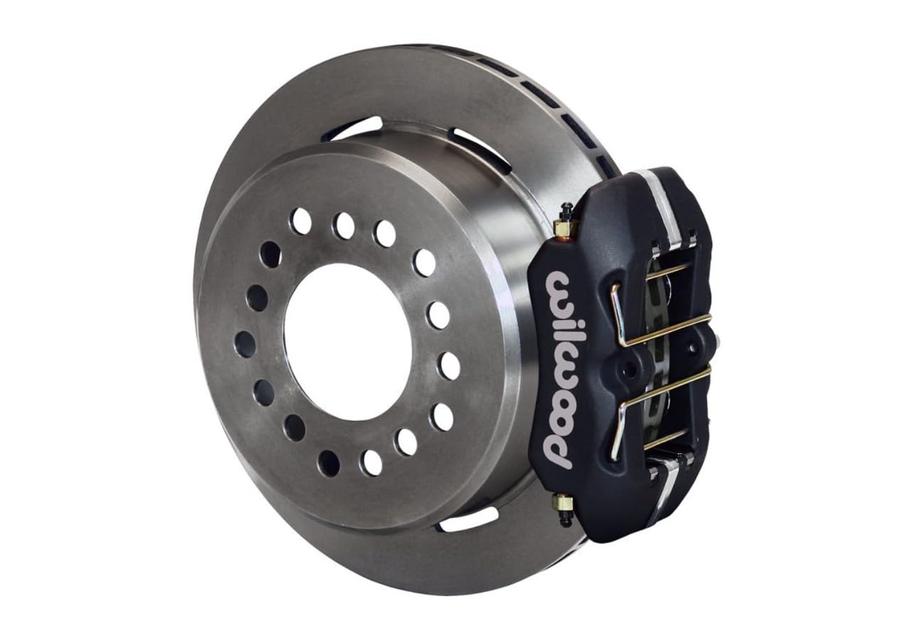 Wilwood Brake System, Rear Dynapro Low-Profile, 4 Piston Caliper, 11.000 in Plain Iron Rotor, Aluminum, Black Powder Coat