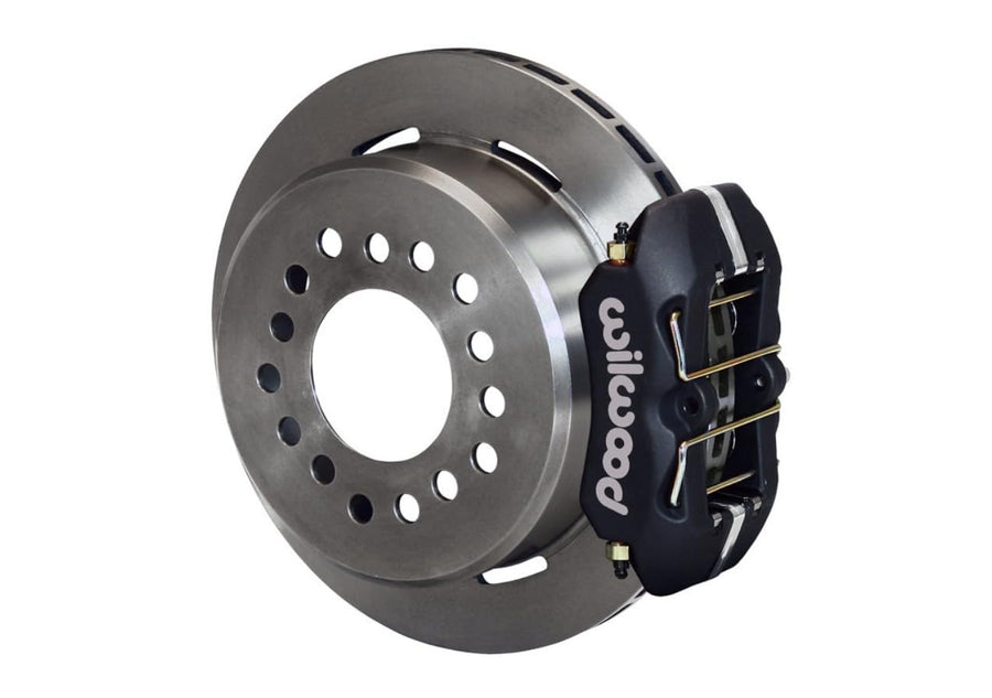 Wilwood Brake System, Rear Dynapro Low-Profile, 4 Piston Caliper, 11.000 in Plain Iron Rotor, Aluminum, Black Powder Coat