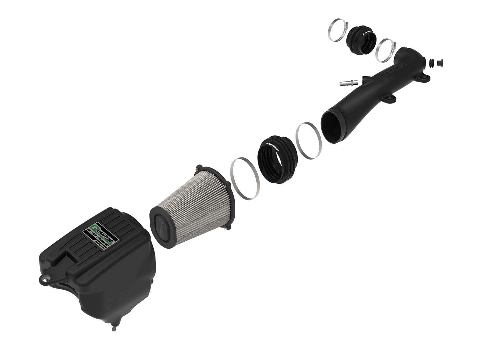 Cold Air Intake System aFe POWER QUANTUM w/Pro DRY S Filter, #53-10017D, Black