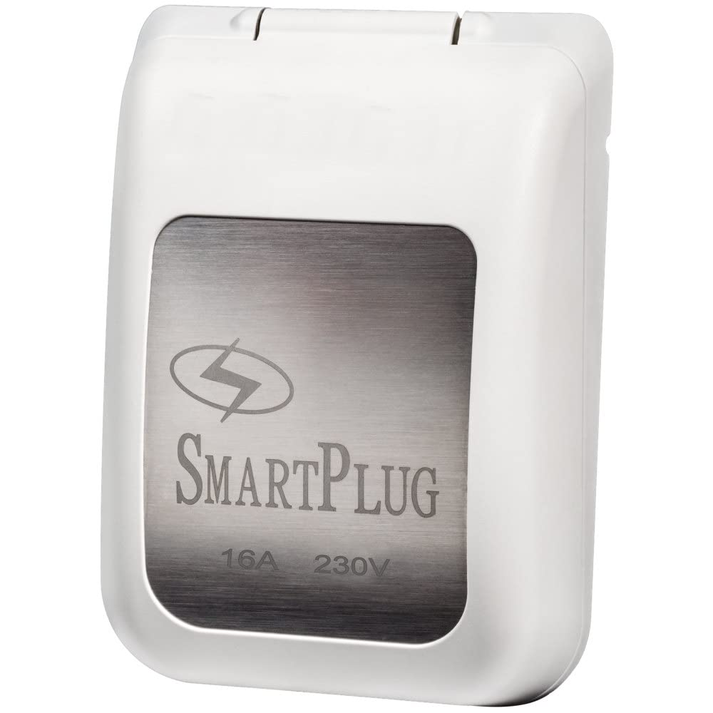 Non-Metallic SmartPlug BM16PW Inlet and Cover Assembly - 16 Amp Shore Power Inlet for RV, Boat, Camper Accessories - RV Essentials, Smart Plug RV, Electrical Connectors