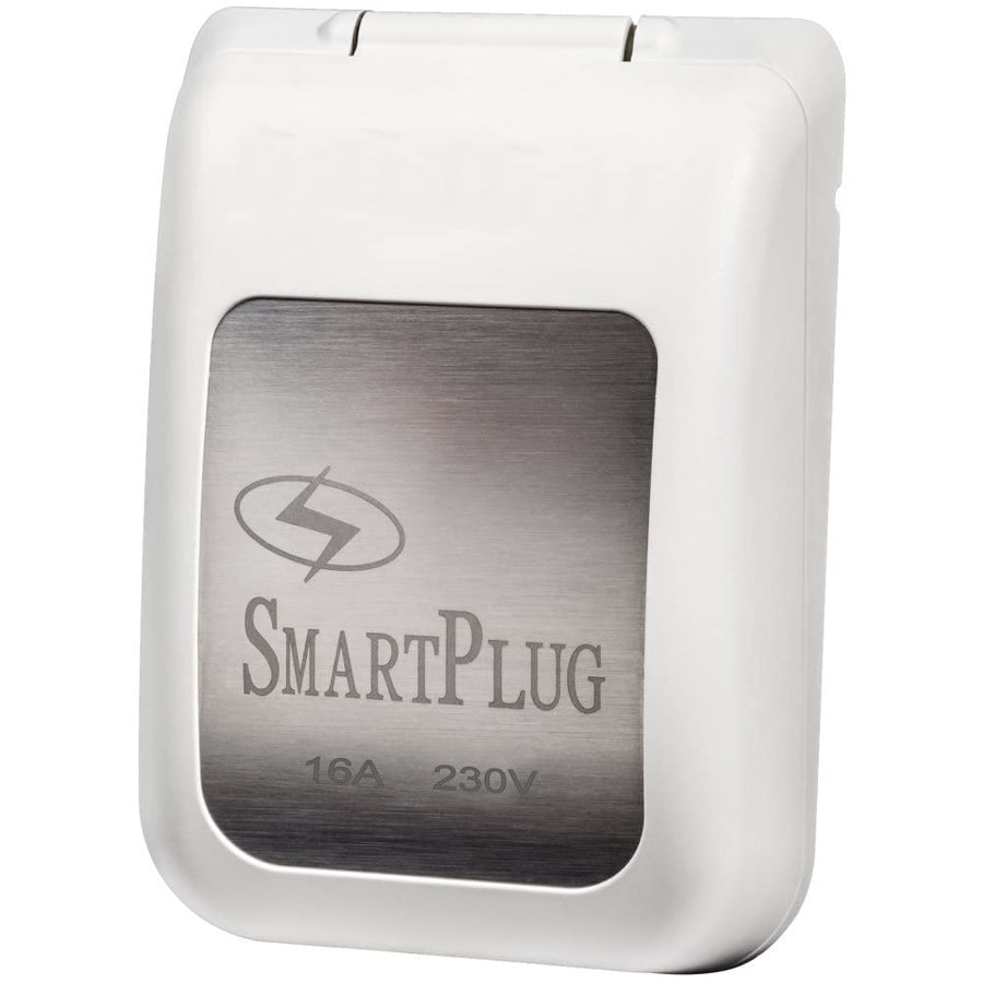 Non-Metallic SmartPlug BM16PW Inlet and Cover Assembly - 16 Amp Shore Power Inlet for RV, Boat, Camper Accessories - RV Essentials, Smart Plug RV, Electrical Connectors