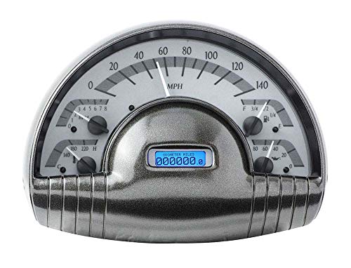 49 50 Oldsmobile Dakota Digital VHX Analog Dash Gauge System Cluster Silver Alloy Blue VHX-49O-S-B