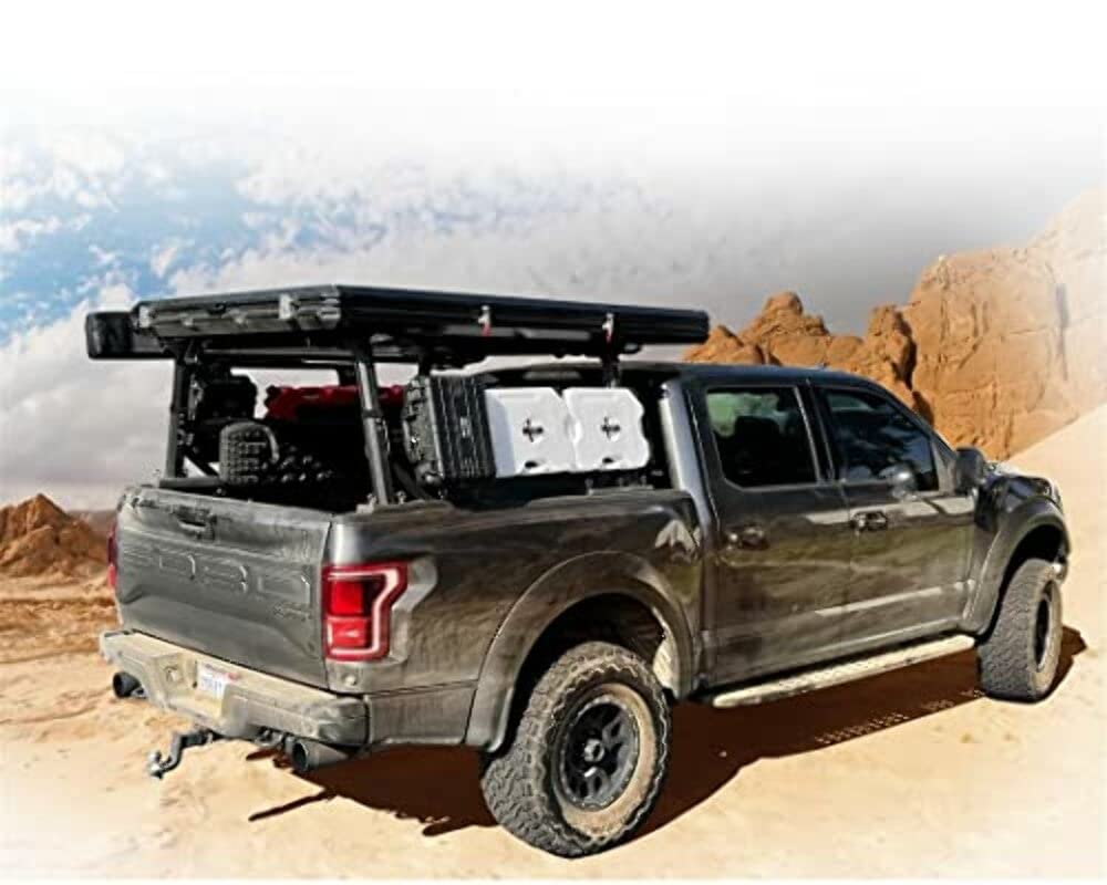 Freedom Rack Side Support Bars, Overland Vehicle Systems 22040104, Short Bed Application, 8' Beds