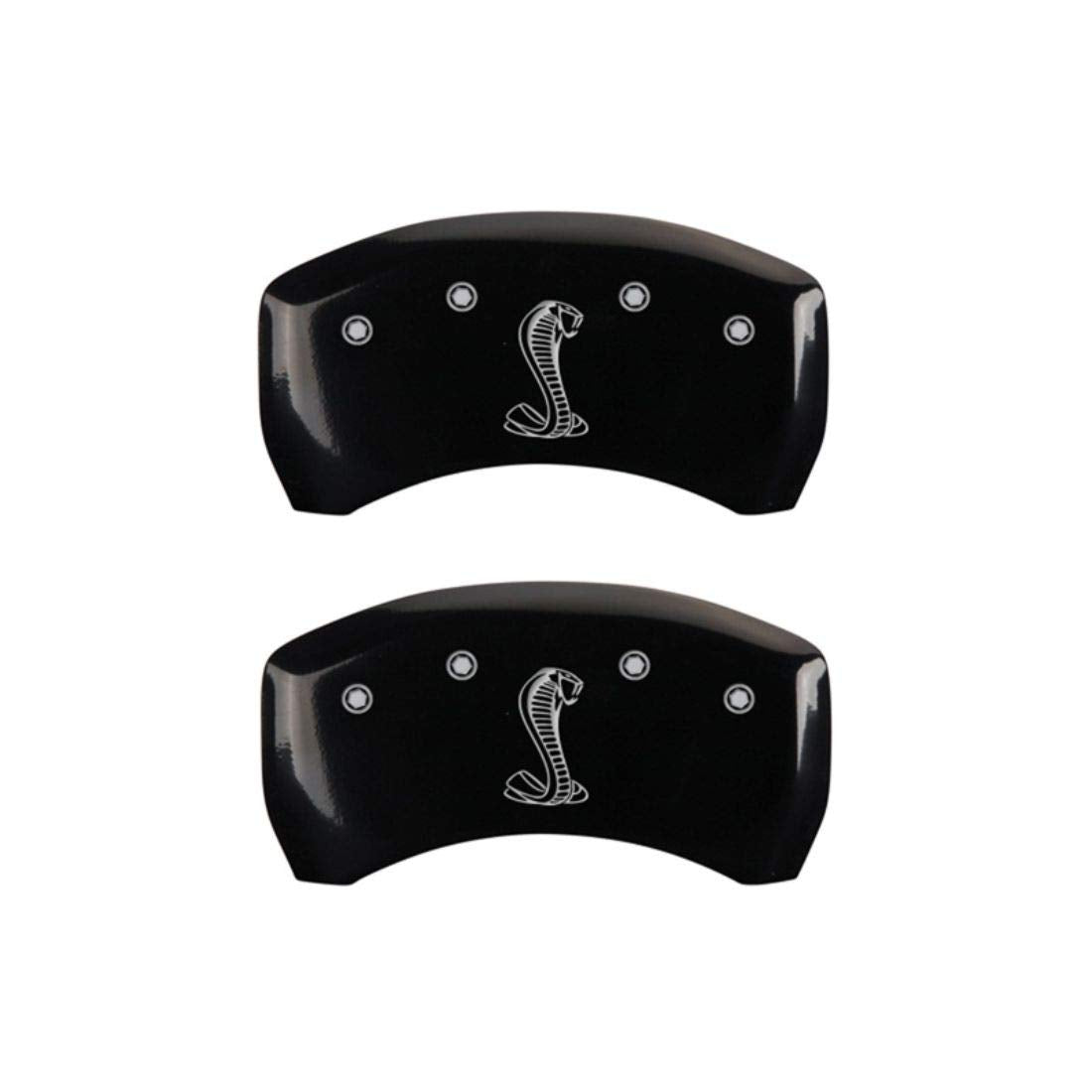 MGP Caliper Covers Black 10010RSNKBK Engraved with Silver Tiffany Snake (Set of 2)