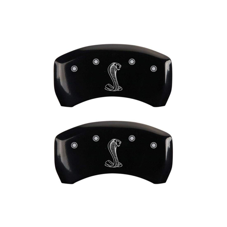 MGP Caliper Covers Black 10010RSNKBK Engraved with Silver Tiffany Snake (Set of 2)