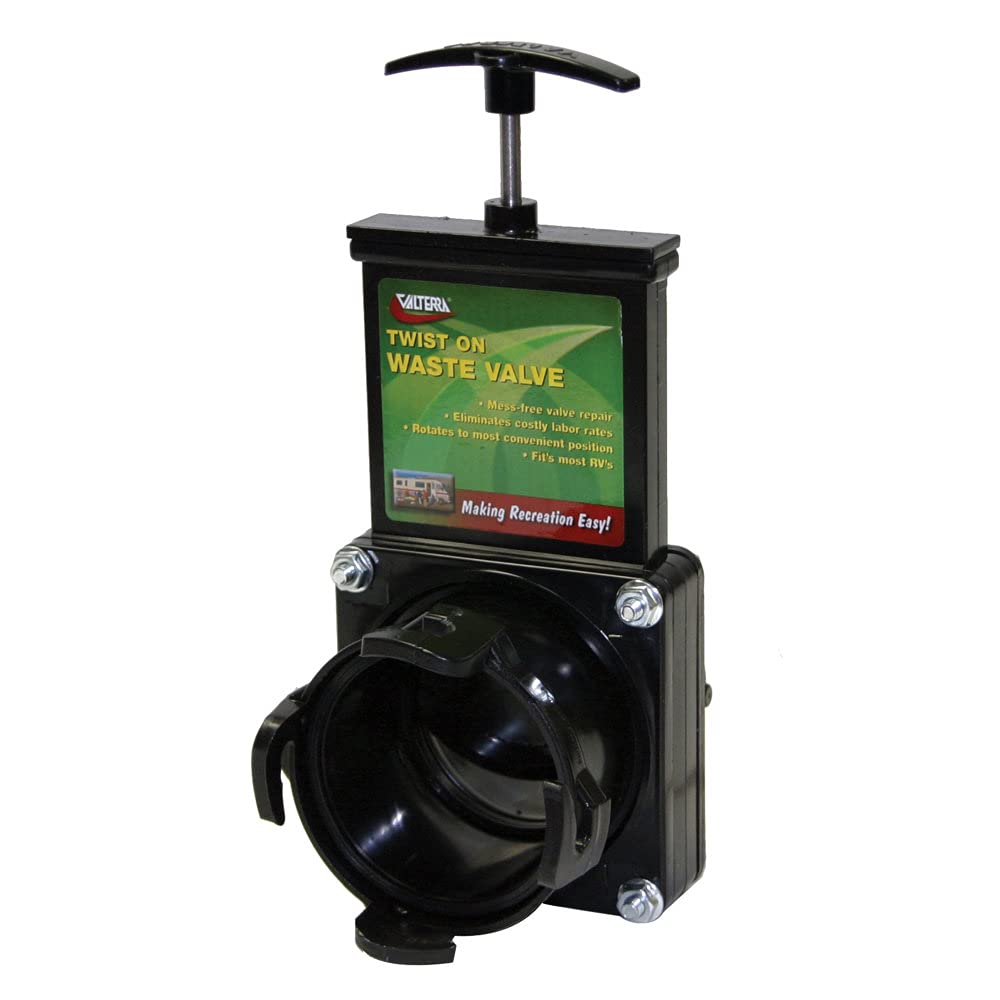 Valterra T58 Waste Valve Twist-On, Mess-Free Valve for RV's, Campers, Trailers