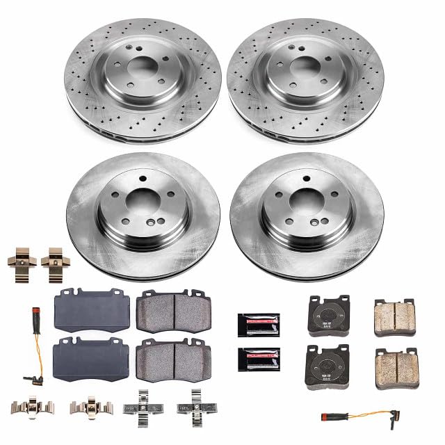 Power Stop KOE6204 Replacement Brake Kit-OE Autospecialty Rotors & Ceramic Brake Pads For Mercedes-Benz C32 AMG 2002-2004 [Model Specific]