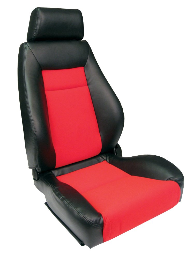 Black Vinyl Sides, Red Velour Insert ProCar by Scat 80-1100-90L Racing Elite Recliner Left Seat