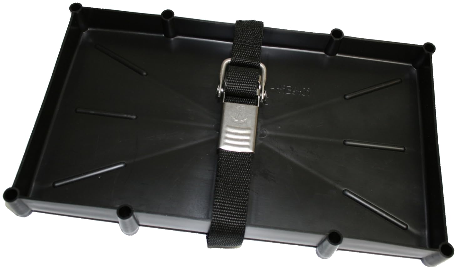 Battery Holder Tray T-H Marine with Stainless Steel Buckle - Heavy Duty Marine & RV Battery Mount - Corrosion Resistant, NMMA Certified, Tight-Space Battery Tray - 27 Series Tray, 12.5" x 7"