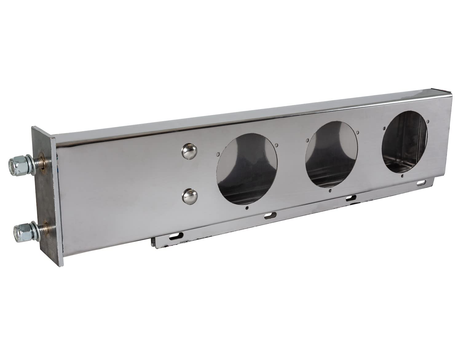 30" Stainless Steel Buyers Products LB6303SST Mudflap Hangers for Semi Trucks, 2 Lightboxes with 4" Light Cutouts, 30" Lx3 Dx6 H, Includes Driver and Passenger Side Boxes, Lights NOT Included