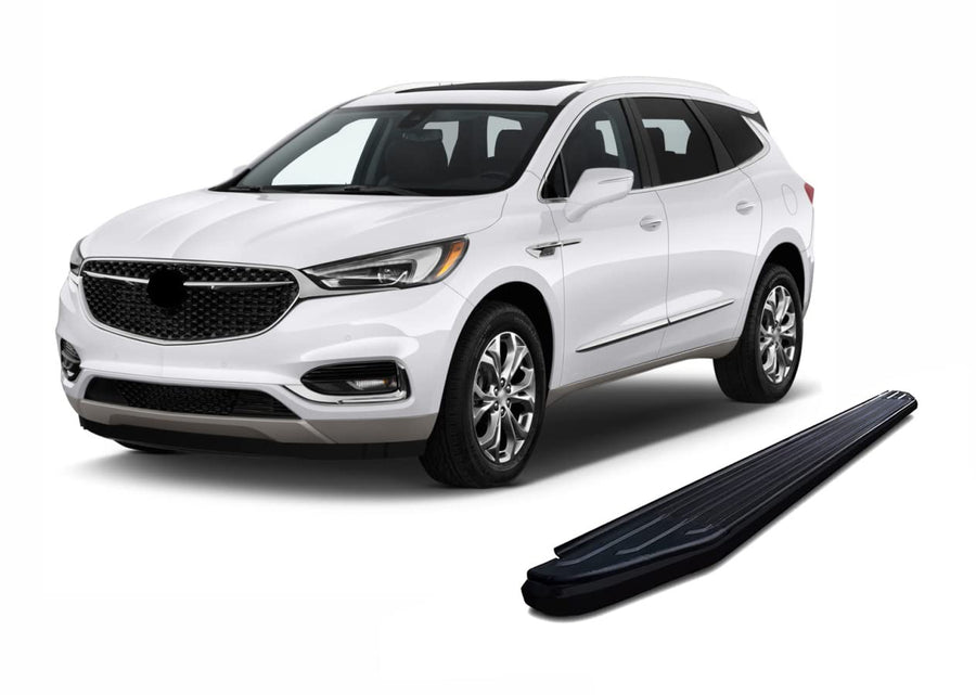Peerless Black Horse Running Boards Compatible with 2018-2023 Chevrolet Traverse|2018-2024 Buick Enclave-PR-G179BK