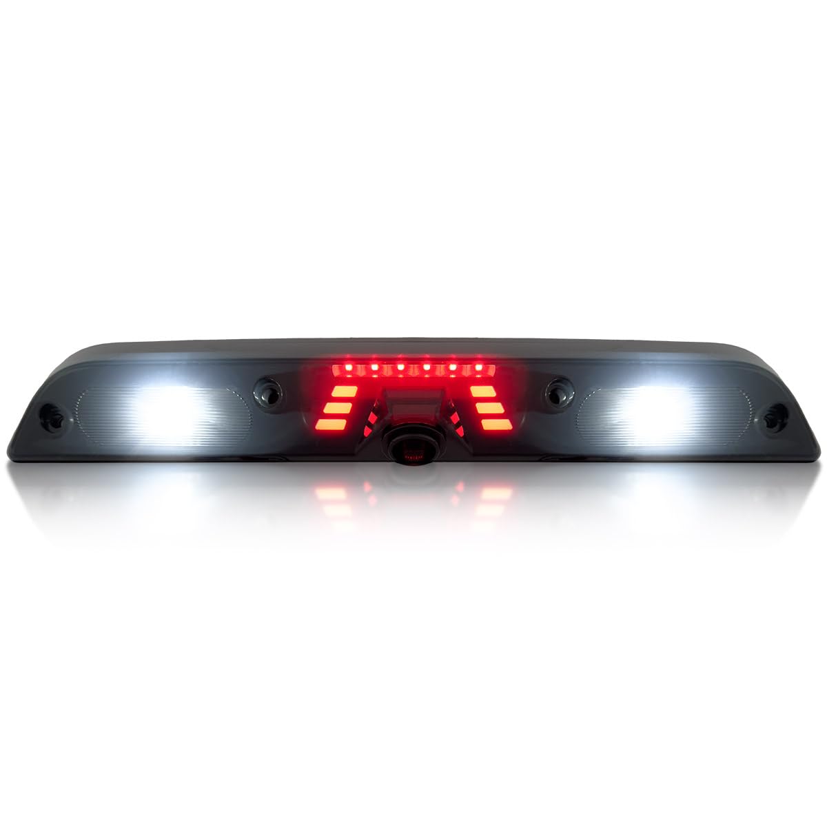 Ultra Bright Premium RECON 3rd Brake Light Fits 17-23 Super Duty (F250, F350, F450, F550) 15-25 F150 & 19-25 Ranger - Fits Models with Cargo Bed Camera - CREE XML LEDs - Smoked Lens