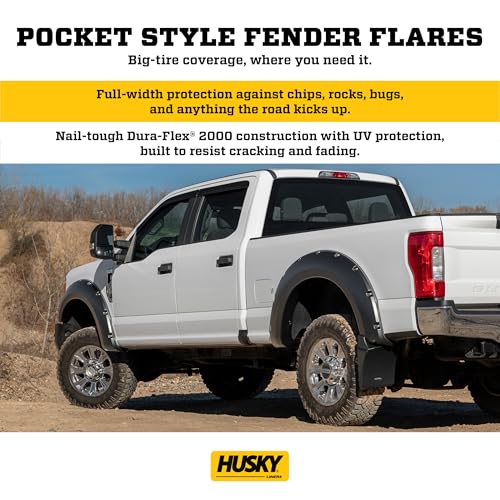 Husky Liners Pocket Style Fender Flares | Fits 2020-2026 GMC Sierra 2500 HD; 2020-2026 GMC Sierra 3500 HD, Excludes Dually | Front & Rear, 4-pcs. Black | 2804987
