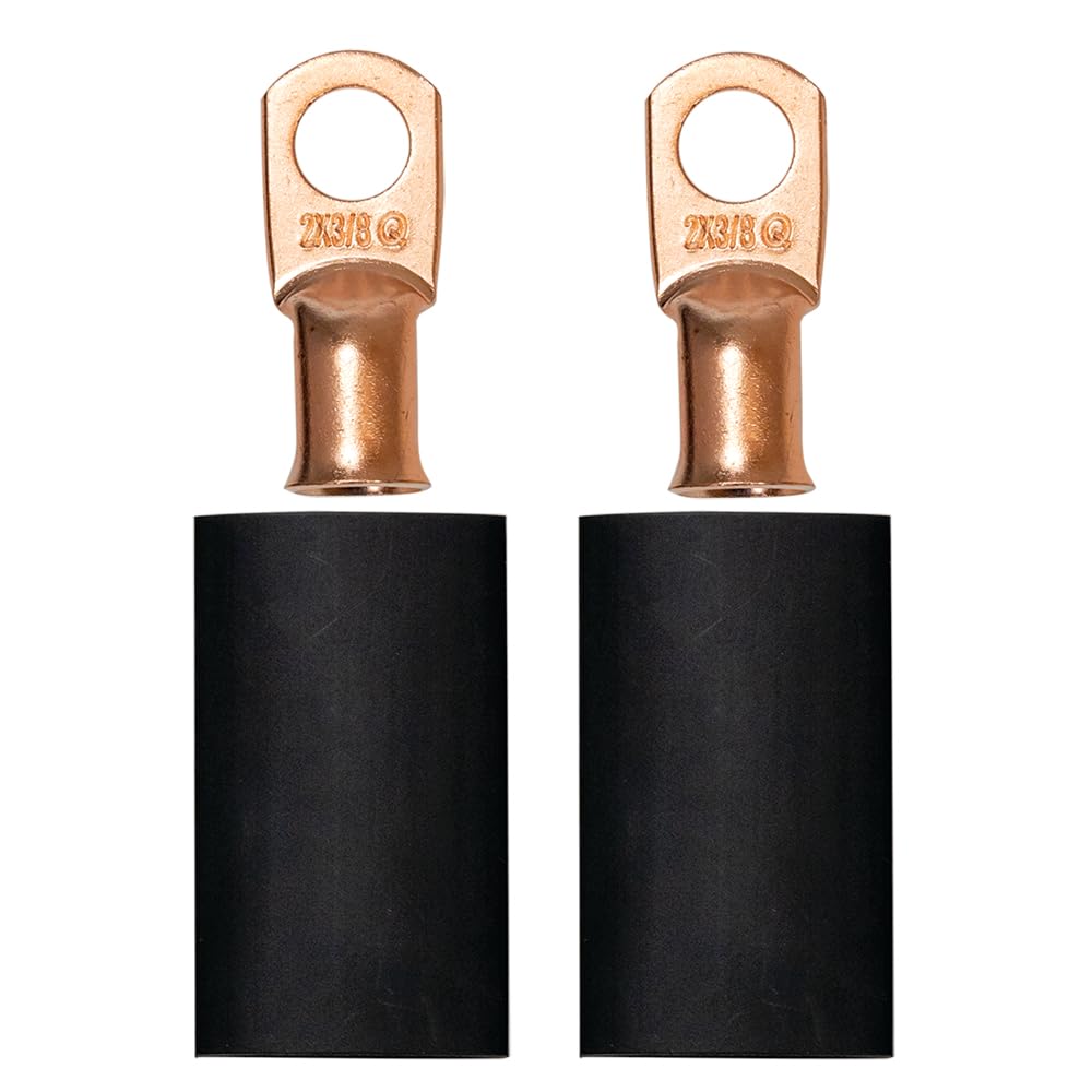 Battery Cable Terminal Kit Moroso 74169 for Crimp/Solder, 2 Ga Wire, 3/8 Diameter Stud, Pack of 2