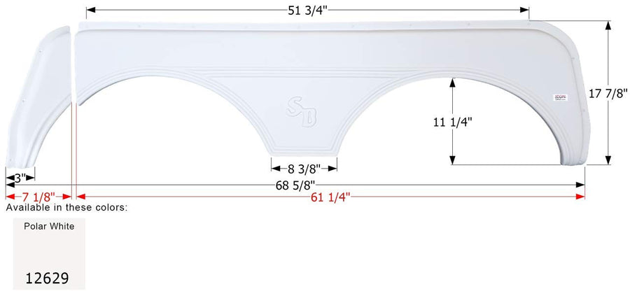 Fender Skirt ICON, Tandem, Sunnybrook, FS2629, Polar White