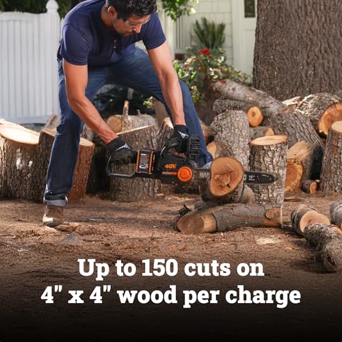 40V Worx Nitro 16" Cordless Brushless Chainsaw 4.0 Ah Battery and Charger Included WG385