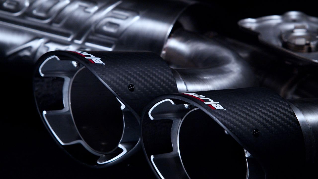 Borla 6.2L 2020 Chevrolet Corvette C8 ATAK Exhaust System Dual Round Angle Cut Carbon Fiber Tips - 140839CF