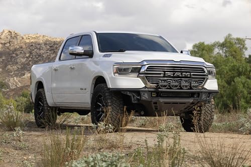 Offroad DV8 Tube Front Bumper for 2019-2025 Ram 1500 | High-Speed Desert & Rock Crawling Styles | Center Light Mount | Prerunner Push Bar w/Light Mounts | Ultra High-Clearance Design | Steel