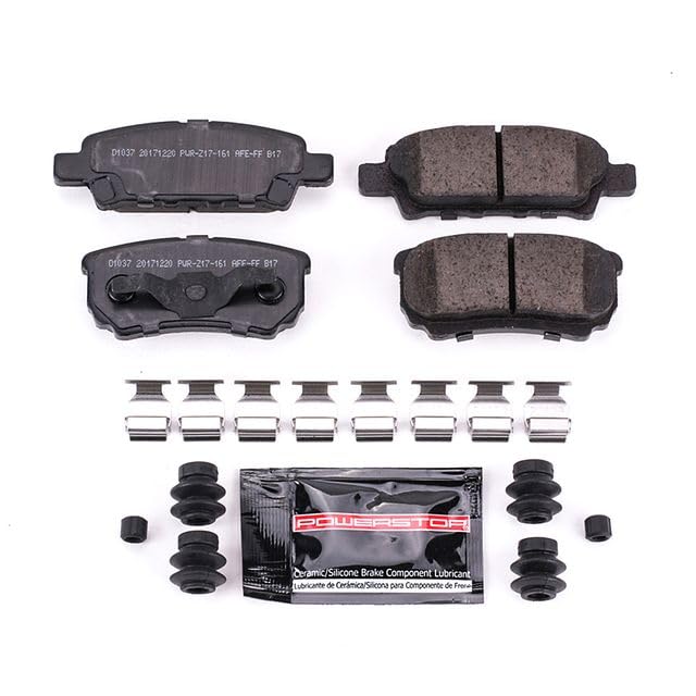 Power Stop Z23-1037 Z23 Sport Carbon Fiber Infused Ceramic Brake Pads with Hardware For 200, Sebring, Avenger, Caliber, Compass, Patriot, Lancer, Lancer, Outlander [Model Specific]