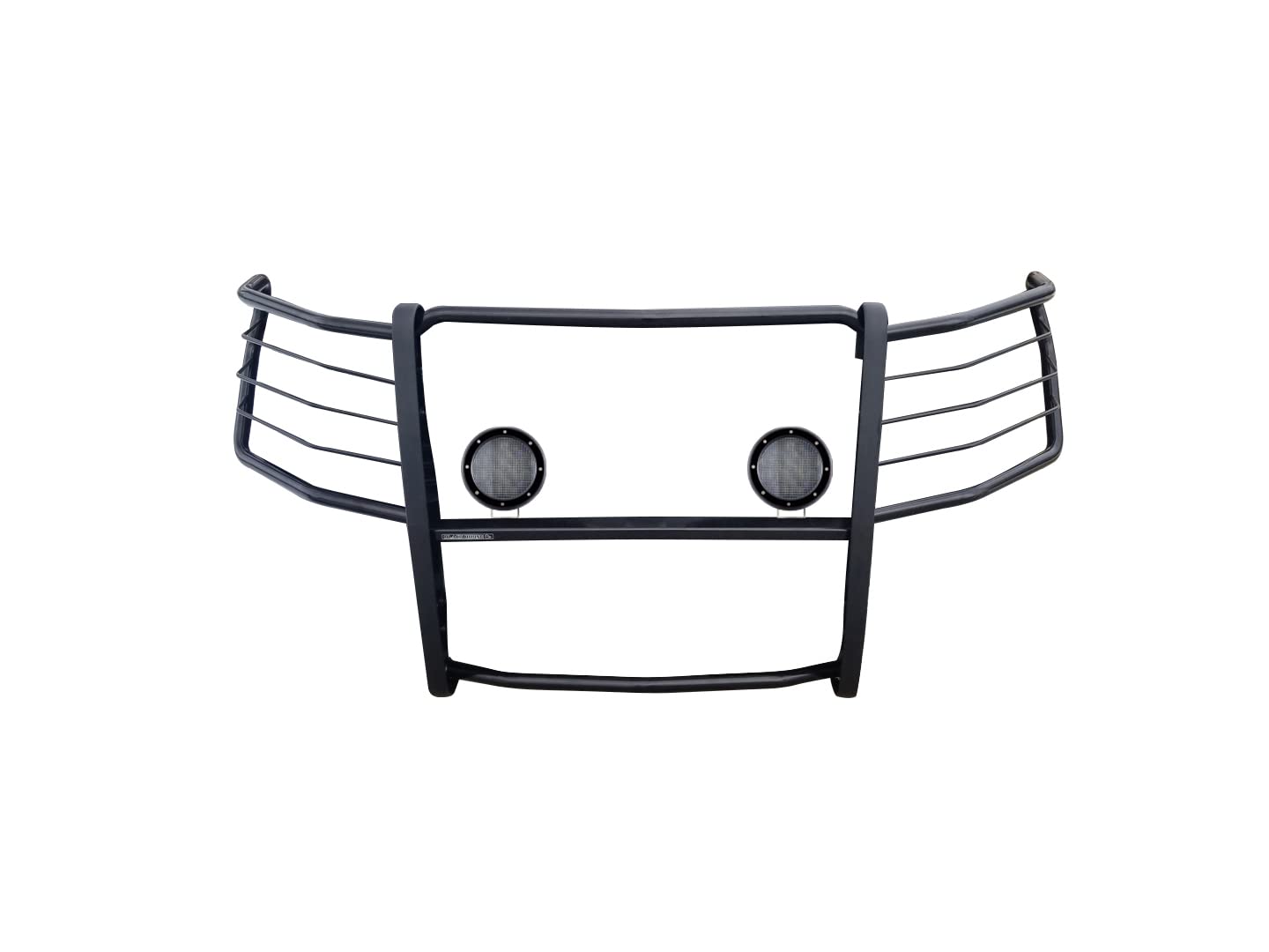 Bumper Guard Black Horse Grille Brush Modular Black Come with Pair of 5.3" Dia.LED Lights with Black Trim Rings Compatible with 2019-2021 Silverado 1500|2022-2022 Silverado 1500 LTD -17GT29MA-PLFB