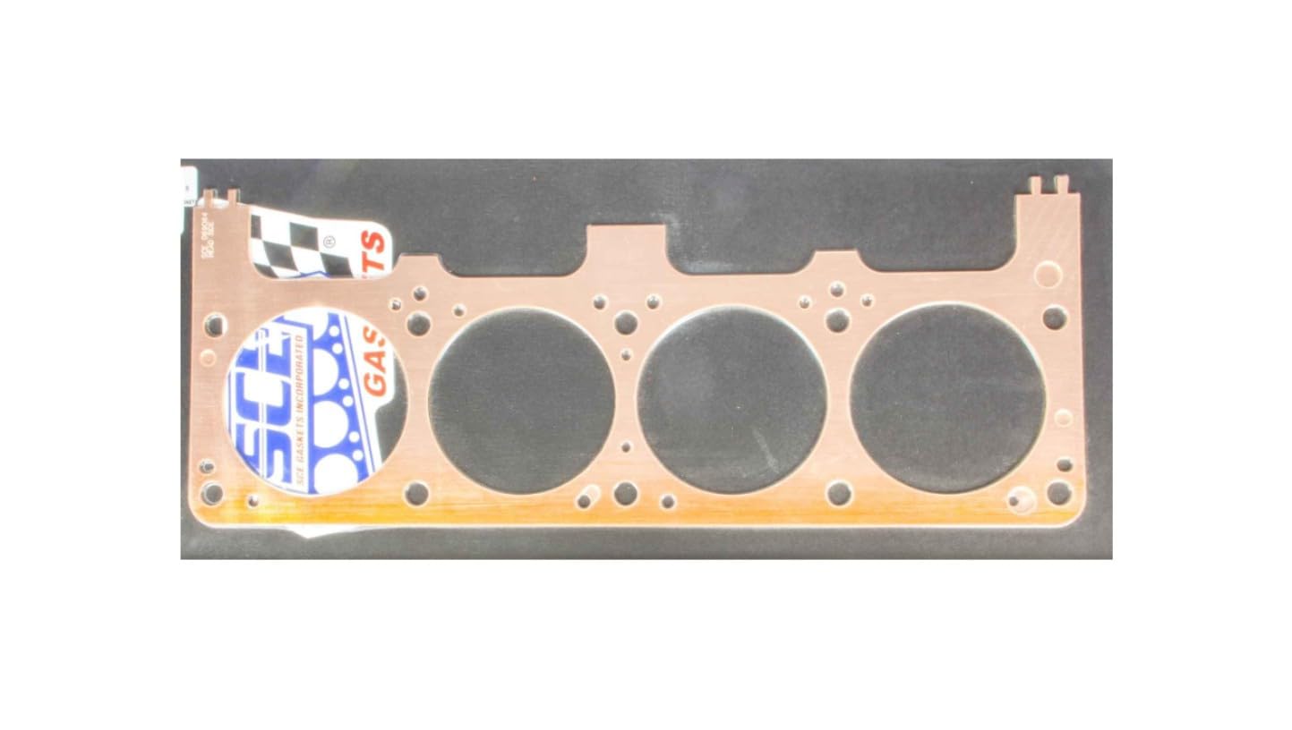 SCE Gaskets Cylinder Head Gasket, 4.060 in Bore, Pro Copper, 0.043 in Compression Thickness, Copper, Driver Side, Small Block Mopar, Each
