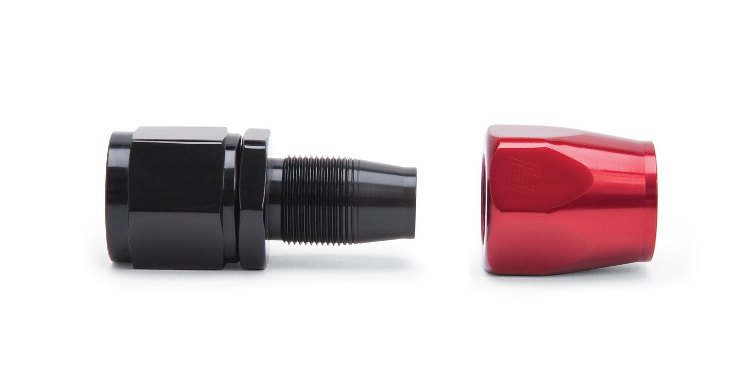 POLISHED HOSE END SOCKET -8 AN & RED ANODIZED (QTY OF 2)