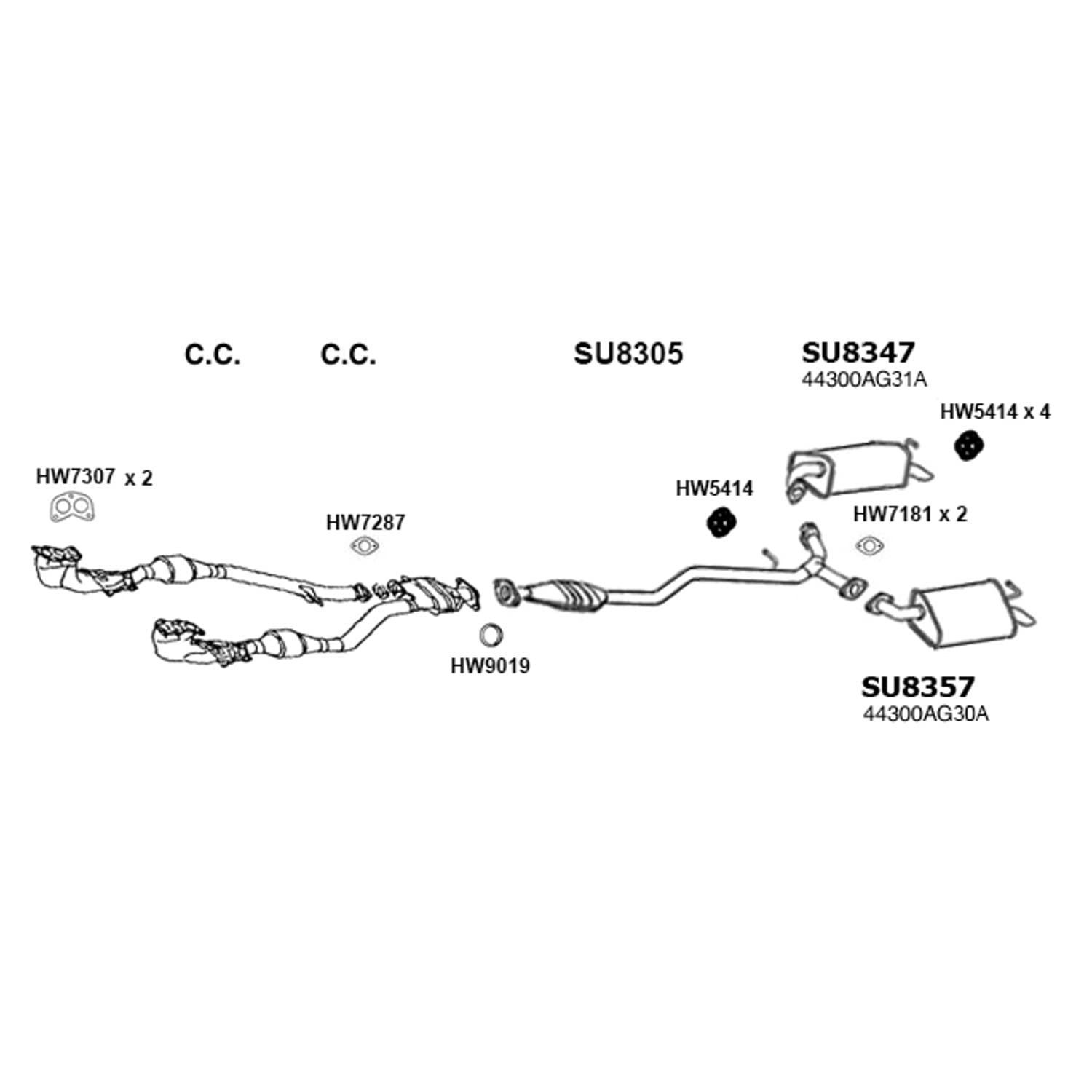 HW7287 nobrandname Exhaust Flange Gasket