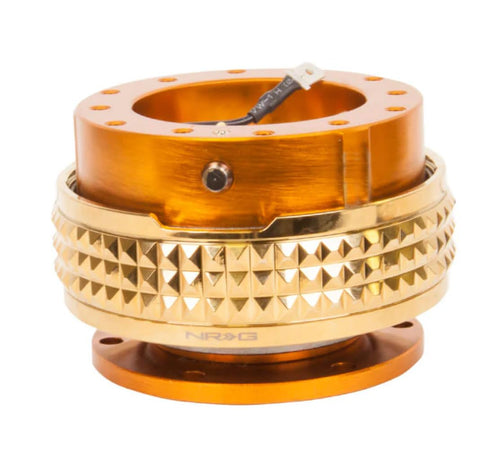 NRG Innovations Gen 2.1 NRG-SRK-210RG-CG Race Steering Wheel Quick Release Kit Adapter Rose Gold Body/Chrome Gold Pyramid Ring, 6x70 and 6x74mm Bolt Patterns