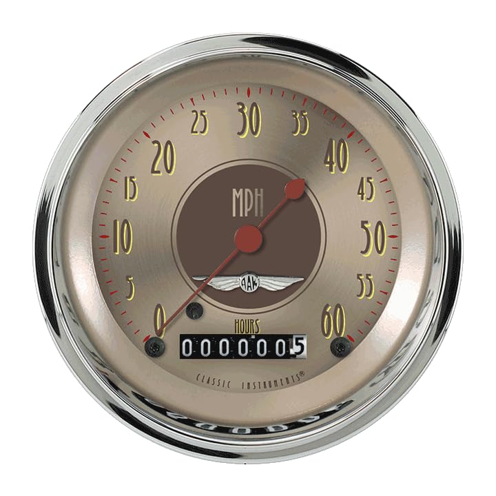 LSAN Classic Instruments Low Speed All American Nickel Speedometer