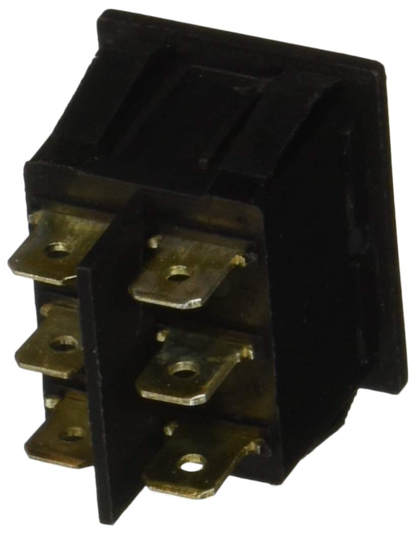 Rocker Switch RV Designer S471, 5 Amp, Momentary On / Off Momentary On, DPDT, Black, DC Electrical