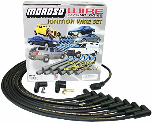 Moroso Black Mag Tune 9861M Wire Set, Fits Big Block Chevy Non HEI Crab Cap, 90 Degree Plug
