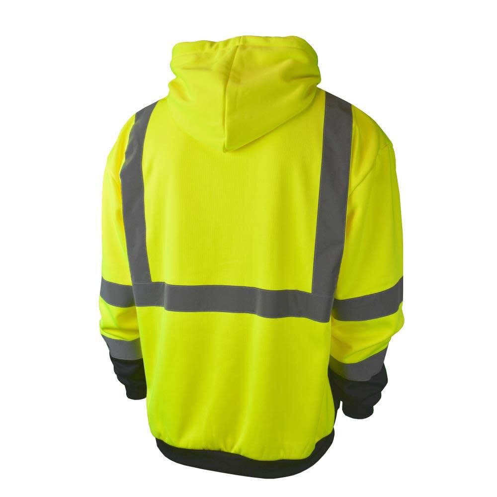 Radians Class 3 SJ01B-3ZGS Hooded Sweatshirt- Hi-Viz Medium, Green