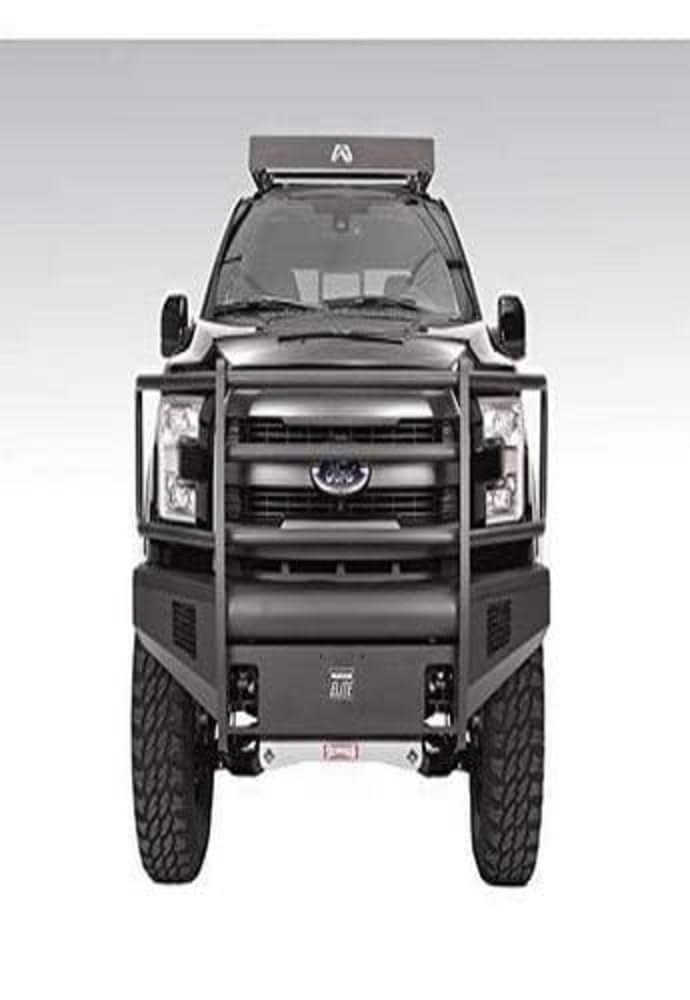 Fab Fours F150 15-17 Bs Elite Full Grill Guard with Tow Hooks Matte Black