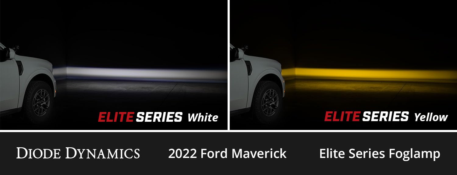 Add-On Fog Lamp Kit Diode Dynamics Elite Series compatible with Ford Maverick 2022-2024, Yellow (3000K)