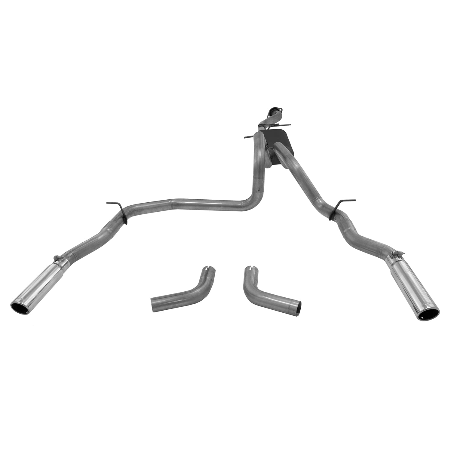 American Thunder Flowmaster 817435 Cat-Back Exhaust Kit Dual 2.5 Inch Stainless Steel 3 Inch Stainless Tips Compatible with 1999-2007 Classic Chevy Silverado GMC Sierra 1500 4.8 5.3L Std Cab Short Bed