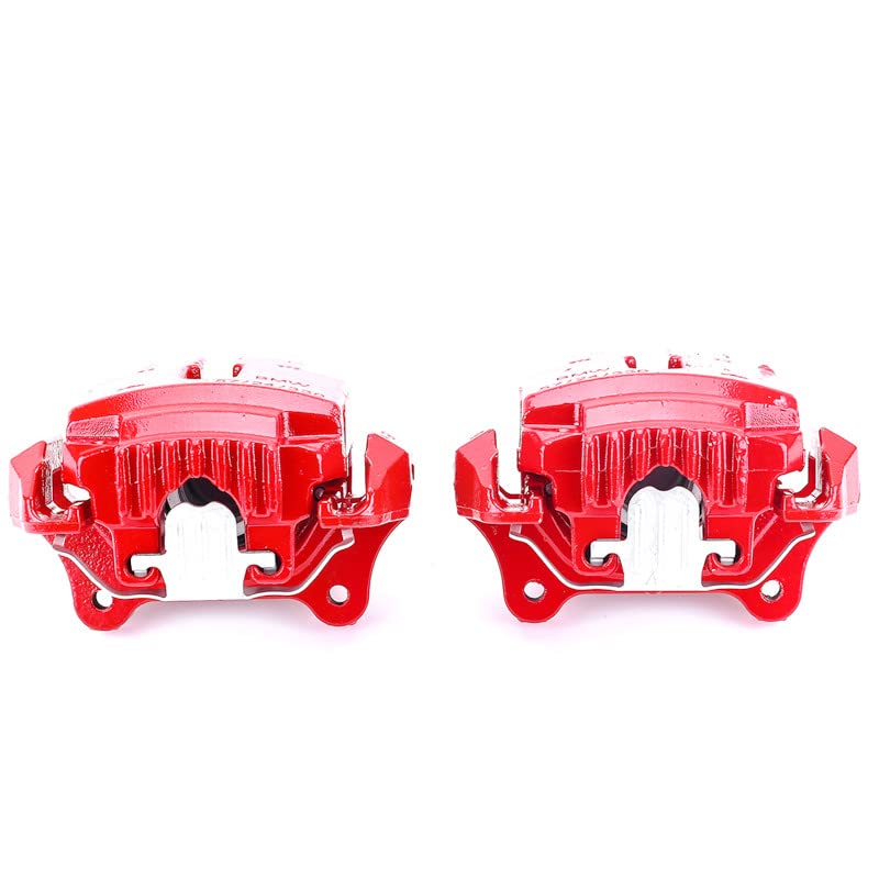Power Stop Pair of High-Temp Red Powder Coated Front Calipers For BMW 330i 2006, BMW 330xi 2006, BMW Z4 2009-2016 [Model Specific]