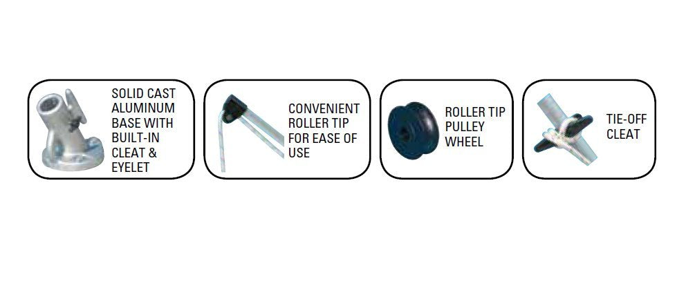 Dock Edge Premium Mooring Whip + Watercraft Docking System (Set of 2), 14' for Craft up to 28' or 10,000 lbs