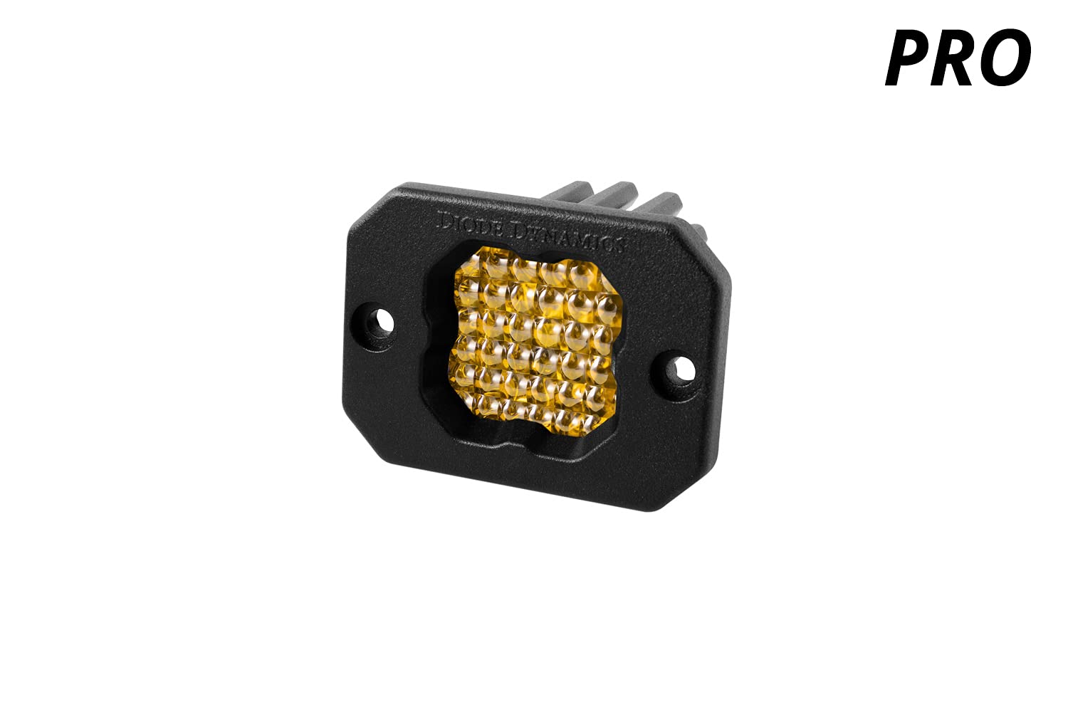 Diode Dynamics SSC1 Yellow Pro Flush Mount LED Pod (one), Flood w/Amber Backlight