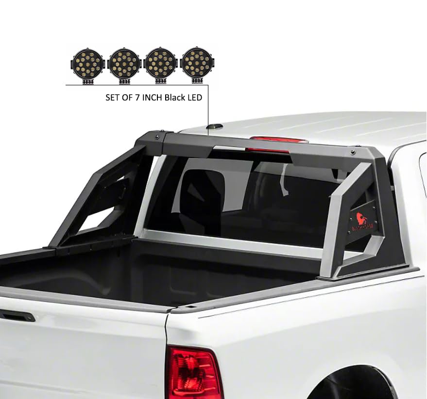 Roll Bar Armour for 1/2 Ton Trucks Compatible with GMC-Ford-Dodge-Matte Black Armour Roll Bar-RB-AR1B-PLB