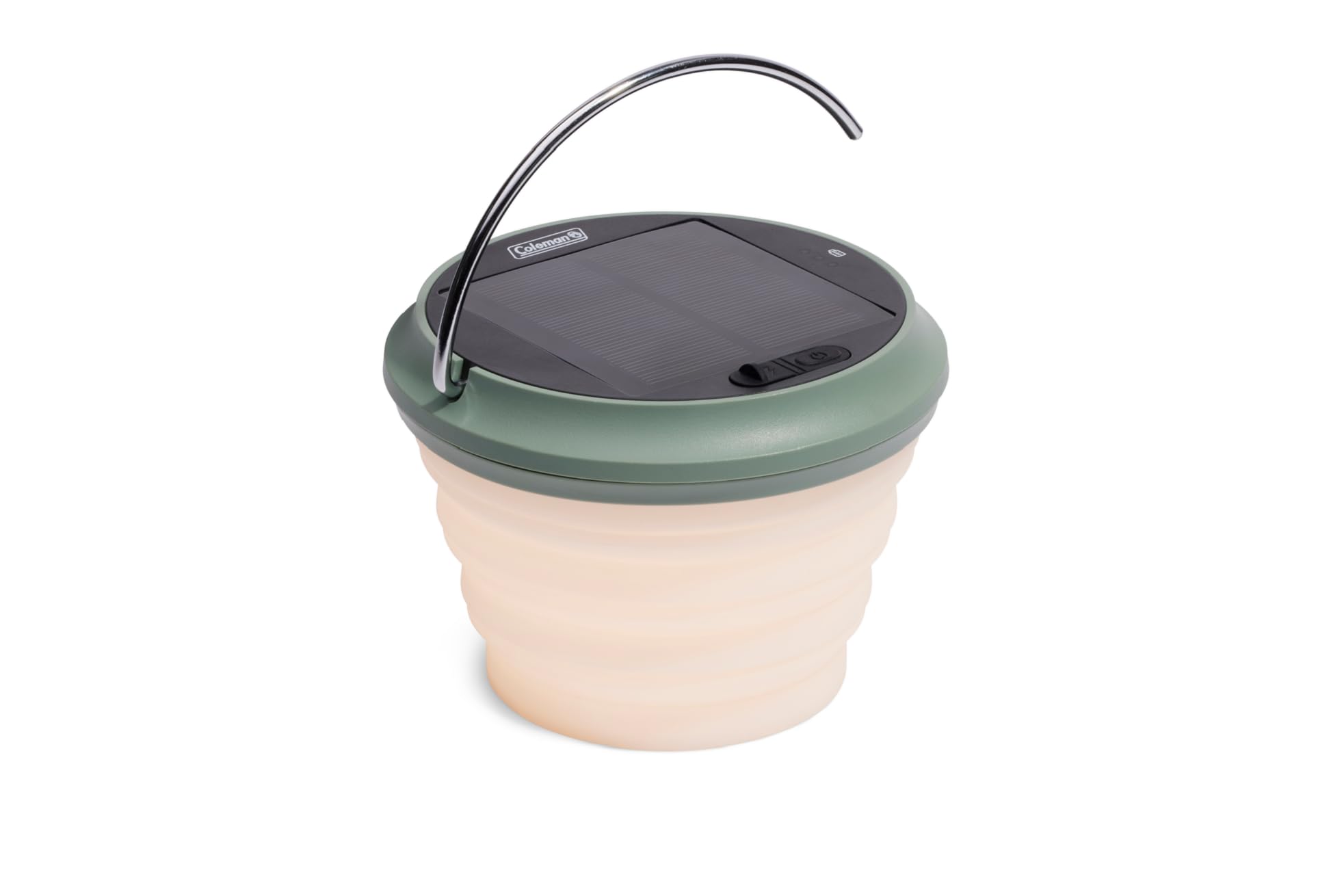 Rechargeable Coleman 200 Lumens Solar Camping Lantern, Collapsible, Lightweight & Water Resistant with Multicolored Lights