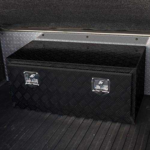 36x18x16 Truck Pickup Bed Utility Chest Aluminum Black Tool Box Trailer Storage W/Lock Key SPEC-D TUNING