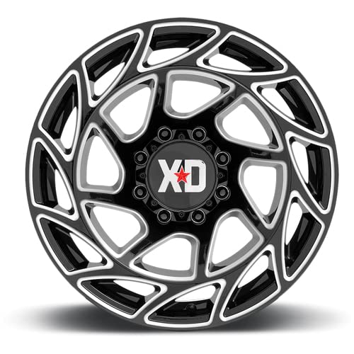 20x10 XD860 ONSLAUGHT, Bolt Pattern: 5x5/, Offset: -18, GLOSS BLACK MILLED, set of 1