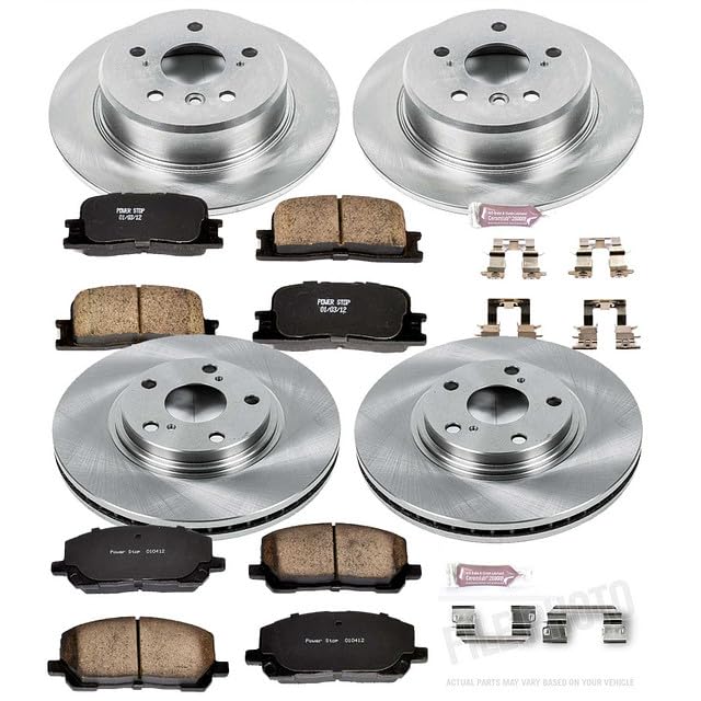 POWERSTOP Autospecialty KOE1140 Front and Rear Replacement Brake Kit-OE Brake Rotors & Ceramic Brake Pads For Toyota Highlander 2001-2003 [Model Specific]