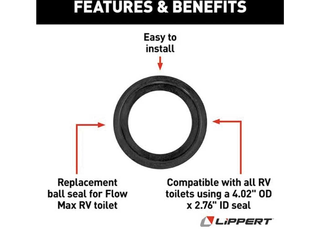 Flow Max Lippert 2023038024 Replacement RV Toilet Ball Seal