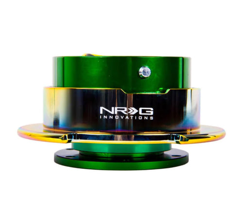NRG Innovations Gen 2.5 NRG-SRK-250GN-MC Race Steering Wheel Quick Release Kit Adapter Green Body/Neo Chrome Ring, 6x70 and 6x74mm Bolt Patterns